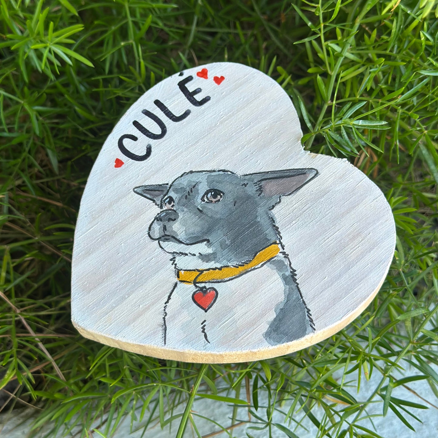 Custom Pet Portrait Wooden Heart