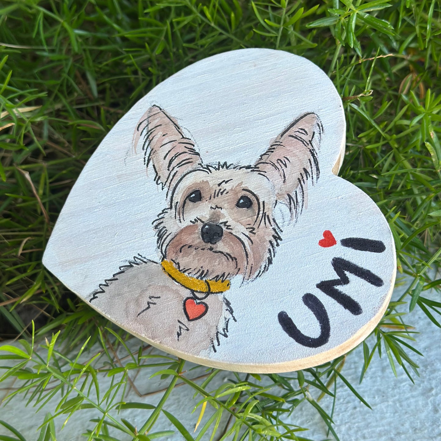 Custom Pet Portrait Wooden Heart